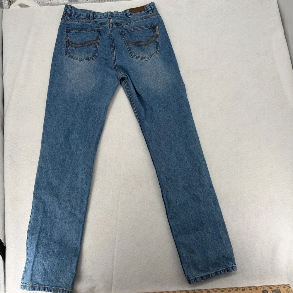 Ringers Western Barrington Slim Fit Mid Rise Blue Jeans Mens Size‎ 32 Button Fly